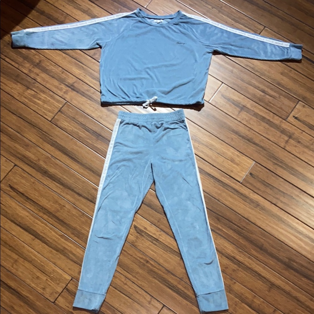 Hurley Baby blue Velour pajama set